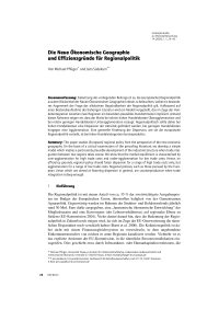 Die Neue Ökonomische Geographie und Effizienzgründe für Regionalpolitik
