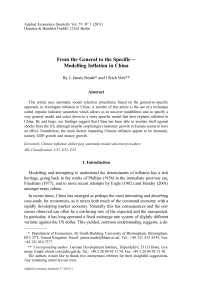 From the General to the Specific—Modelling Inflation in China