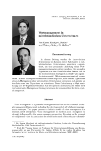 Wertmanagement in mittelständischen Unternehmen