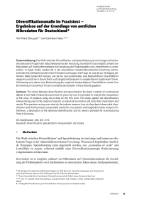 Diversifikationsmaße im Praxistest – Ergebnisse auf der Grundlage von amtlichen Mikrodaten für Deutschland