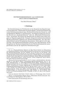 Wettbewerbsbehörden als subsidiäre Regulierungsbehörden