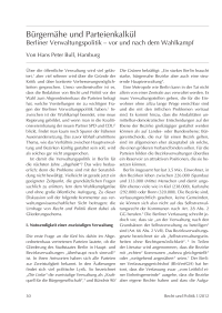 Bürgernähe und Parteienkalkül