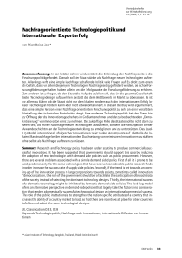 Nachfrageorientierte Technologiepolitik und internationaler Exporterfolg