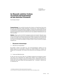 Zur Ökonomik rechtlicher Probleme von Fusionen und Kooperationen auf dem deutschen Pressemarkt