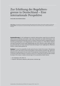 Zur Erhöhung der Regelaltersgrenze in Deutschland – Eine internationale Perspektive