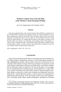 Women's Labour Force Exit: the Role of her Partner's Socio-Economic Position