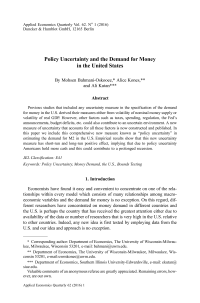 Policy Uncertainty and the Demand for Money in the United States