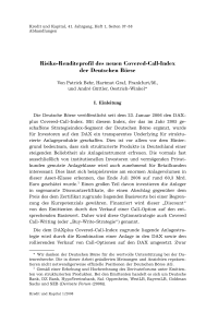 Risiko-Renditeprofil des neuen Covered-Call-Index der Deutschen Börse