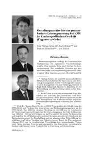 Gestaltungsansätze für eine prozessbasierte Leistungsmessung bei KMU im kundenspezifischen Geschäft (Engineer-to-Order)