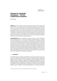 Valuation for Sustainable Development – The Role of Multicriteria Evaluation