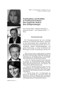 Familienklima und Konflikte in Familienunternehmen: Eine empirische Analyse ihrer Erfolgswirkungen