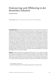 Outsourcing und Offshoring in der deutschen Industrie
