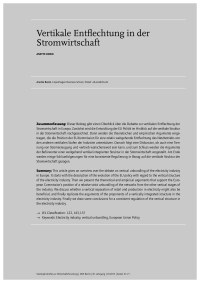 Vertikale Entflechtung in der Stromwirtschaft