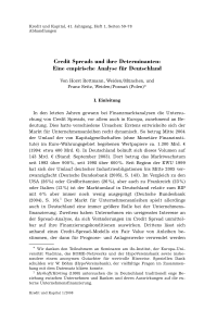 Credit Spreads und ihre Determinanten: Eine empirische Analyse für Deutschland