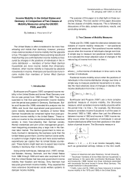 Income Mobility in the United States and Germany: A Comparison of Two Classes of Mobility Measures using the GSOEP, PSID, and CPS