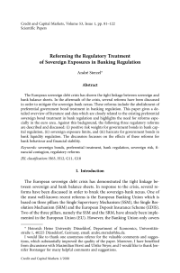 Reforming the Regulatory Treatment of Sovereign Exposures in Banking Regulation