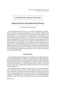 Improvisation im unternehmerischen Prozess