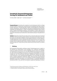 Europäische Finanzmarktintegration: Vorrang für Wettbewerb und Vielfalt