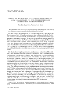 Politische Bildung als Verfassungsvoraussetzung. Oder: Pädagogische An- und Überforderungen in Zeiten des Rechtspopulismus