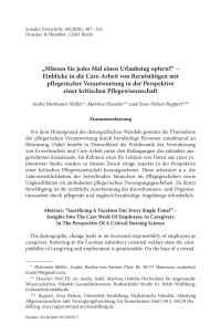 „Müssen Sie jedes Mal einen Urlaubstag opfern?“ – Einblicke in die Care-Arbeit von Berufstätigen mit pflegerischer Verantwortung in der Perspektive einer kritischen Pflegewissenschaft