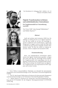 Digitale Transformation in kleinen und mittelständischen Unternehmen