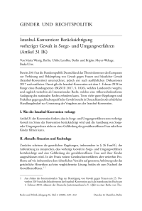 Istanbul-Konvention: Berücksichtigung vorheriger Gewalt in Sorge- und Umgangsverfahren (Artikel 31 IK)