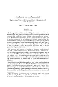 Vom Transitraum zum Ankunftsland – Migranten im Sahara-Sahel-Raum als Entwicklungspotential: der Fall Mauretanien