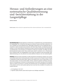 Heraus- und Anforderungen an eine systematische Qualitätsmessung und -berichterstattung in der Langzeitpflege