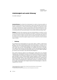 Arbeitslosigkeit und soziale Sicherung