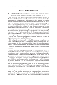 Katharina Loeber: Racism and Human Ecology. White Supremacy in Twentieth-Century South Africa.