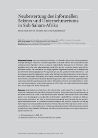 Neubewertung des informellen Sektors und Unternehmertums in Sub-Sahara-Afrika