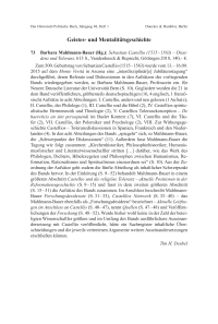 Barbara Mahlmann-Bauer (Hg.): Sebastian Castellio (1515 – 1563) – Dissidenz und Toleranz