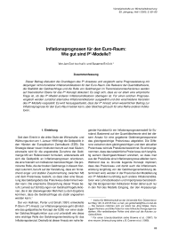 Inflationsprognosen für den Euro-Raum: Wie gut sind P*-Modelle?