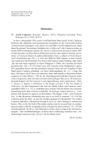 Averil Cameron: Byzantine Matters