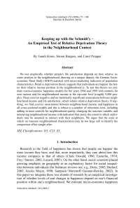 Keeping up with the Schmidt's – An Empirical Test of Relative Deprivation Theory in the Neighbourhood Context