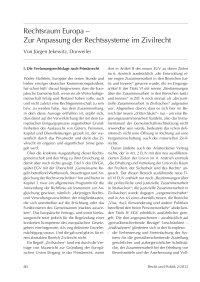 Rechtsraum Europa – Zur Anpassung der Rechtssysteme im Zivilrecht