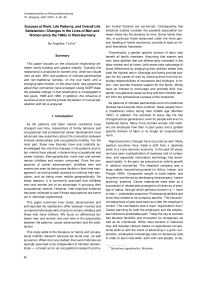 Success at Work, Life Patterns, and Overall Life Satisfaction: Changes in the Lives of Men and Women since the 1980s in West-Germany