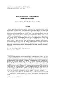 Skill Obsolescence, Vintage Effects and Changing Tasks