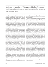 Pro und Contra: Nudging: ein moderner Weg der politischen Steuerung?
