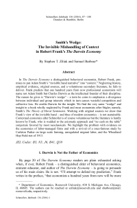 Smith"s Wedge: The Invisible Mishandling of Context in Robert Frank"s The Darwin Economy