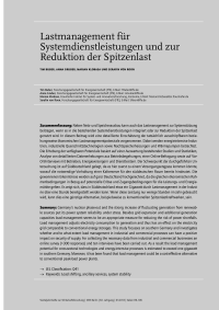 Lastmanagement für Systemdienstleistungen und zur Reduktion der Spitzenlast