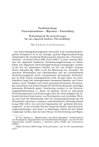 Nachbemerkung: Transnationalismus – Migration – Entwicklung. Methodologische Herausforderungen für eine empirisch fundierte Theoriebildung