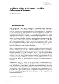 Familie und Bildung in der Agenda 2010: Ziele, Maßnahmen und Wirkungen