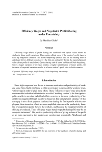 Efficiency Wages and Negotiated Profit-Sharing under Uncertainty