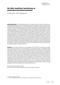 Die Rolle staatlicher Institutionen in asiatischen Innovationssystemen