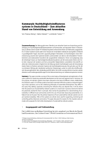 Kommunale Nachhaltigkeitsindikatorensysteme in Deutschland – Zum aktuellen Stand von Entwicklung und Anwendung