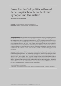 Europäische Geldpolitik während der europäischen Schuldenkrise: Synopse und Evaluation