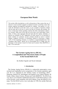 The German Ageing Survey (DEAS) – A Longitudinal and Time-Series Study of People in the Second Half of Life