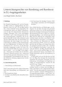 Unterrichtungsrechte von Bundestag und Bundesrat in EU-Angelegenheiten