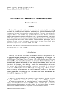 Banking Efficiency and European Financial Integration